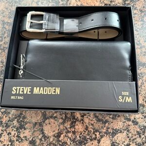Steve Madden Sleek Black Belt Bag for Men